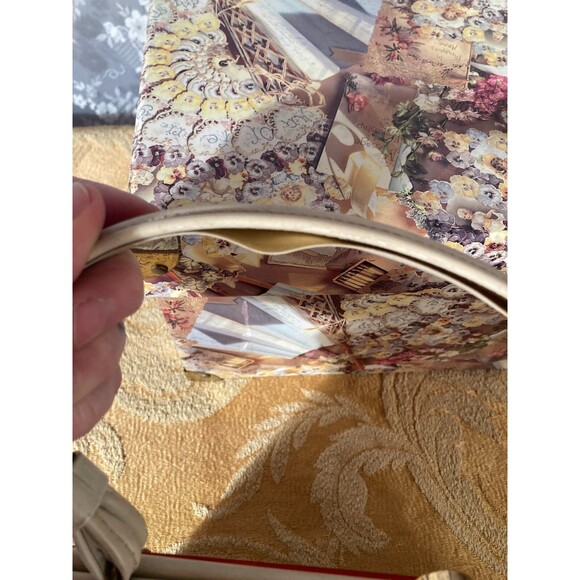 Vintage 60s Purse 1960s Floral Tapestry Lucite Spring Pinup Rockabilly Retro Bag - Picture 5 of 7